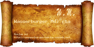 Wasserburger Márta névjegykártya