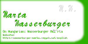 marta wasserburger business card